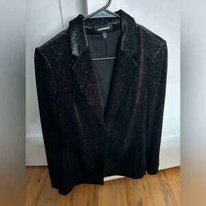 Express sparkly black blazer